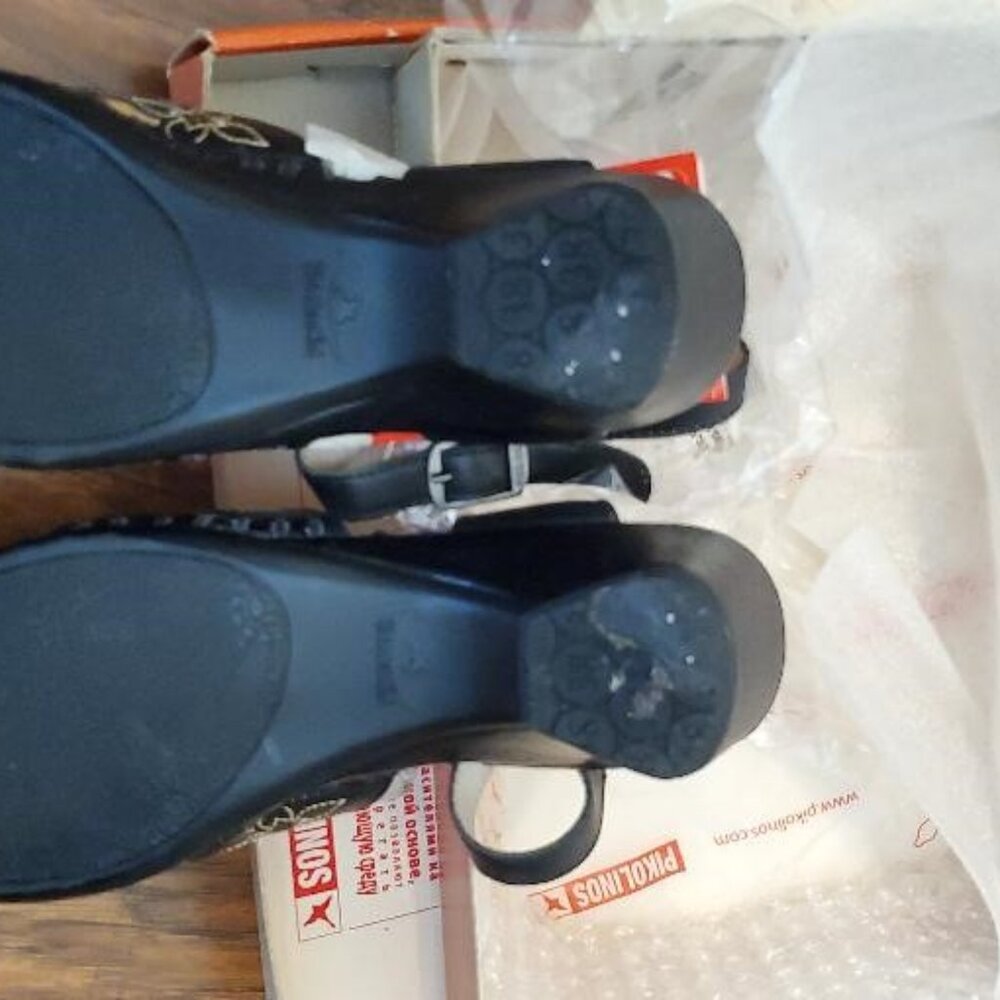 Pikolinos Black Arena sling back shoes size 38